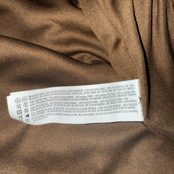 Forever 21 Penny Lane Coat. Faux Fur-Trim Embroidered Coat w/Pockets Size Small - Picture 10 of 10